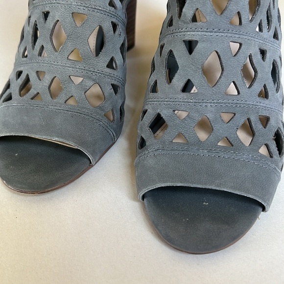 Vince Camuto Cutout Nubuck Caged Heeled Sandals-Deverly Gray 8 - Picture 6 of 14